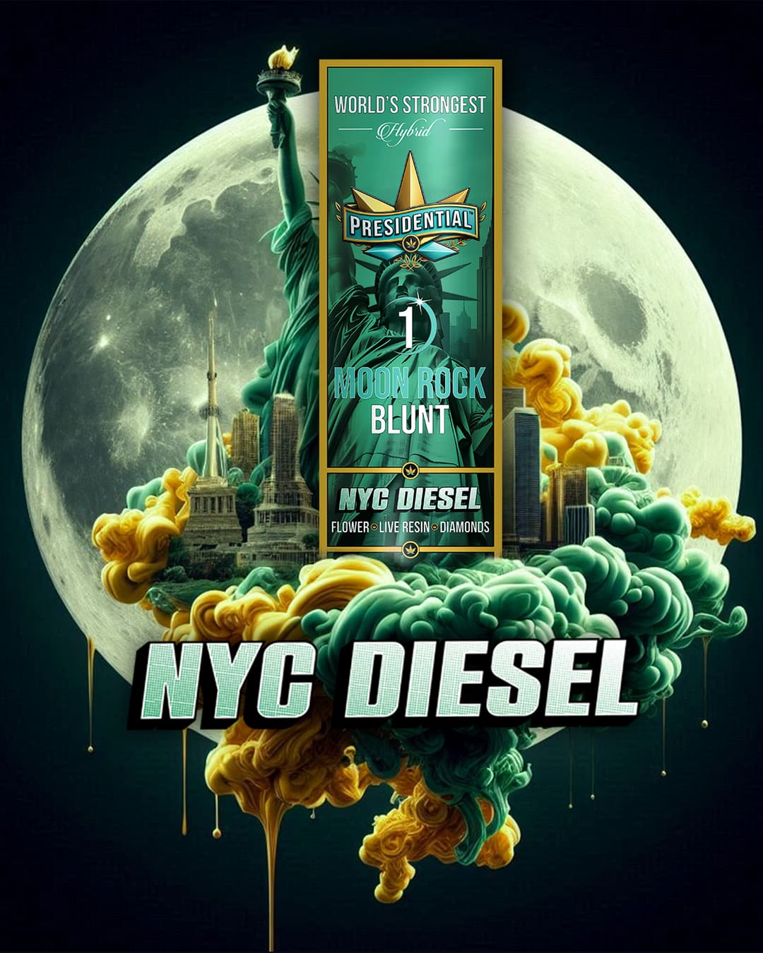 Presidential NYC Diesel 1.5g Moon Rock blunt product