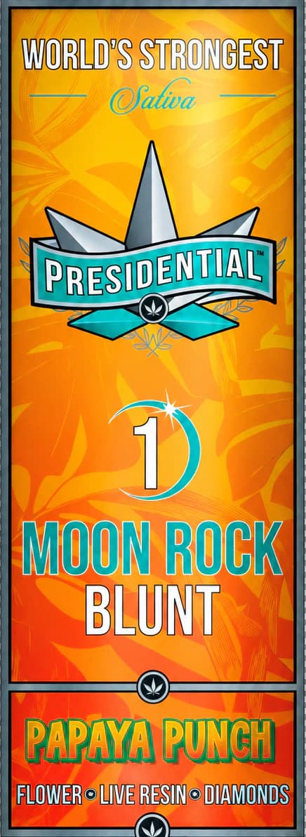 Presidential Papaya Punch Moon Rock blunt package