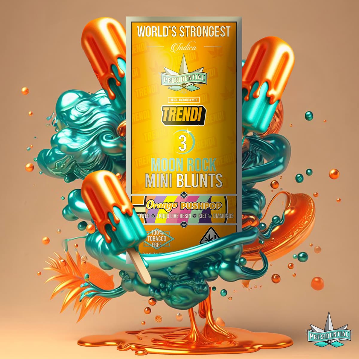 Orange Push Pop Presidential Mini Blunts product graphic