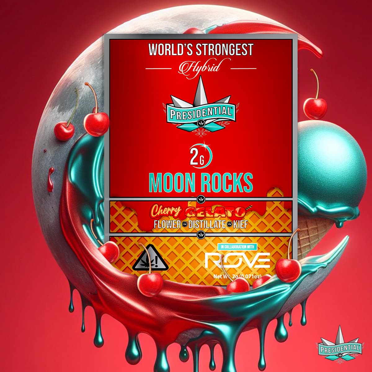Cherry Gelato Presidential Moon Rocks package artwork