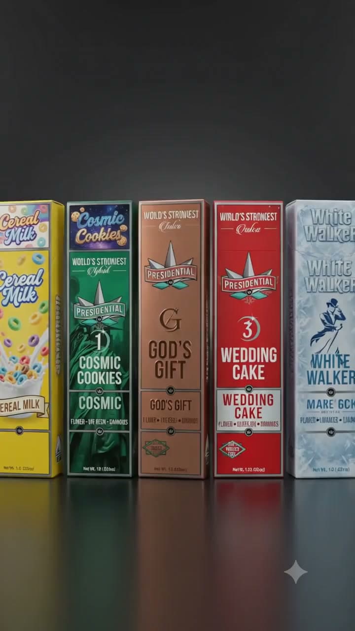 Rose Gold Connoisseur Series packaging against the live rosin backdrop