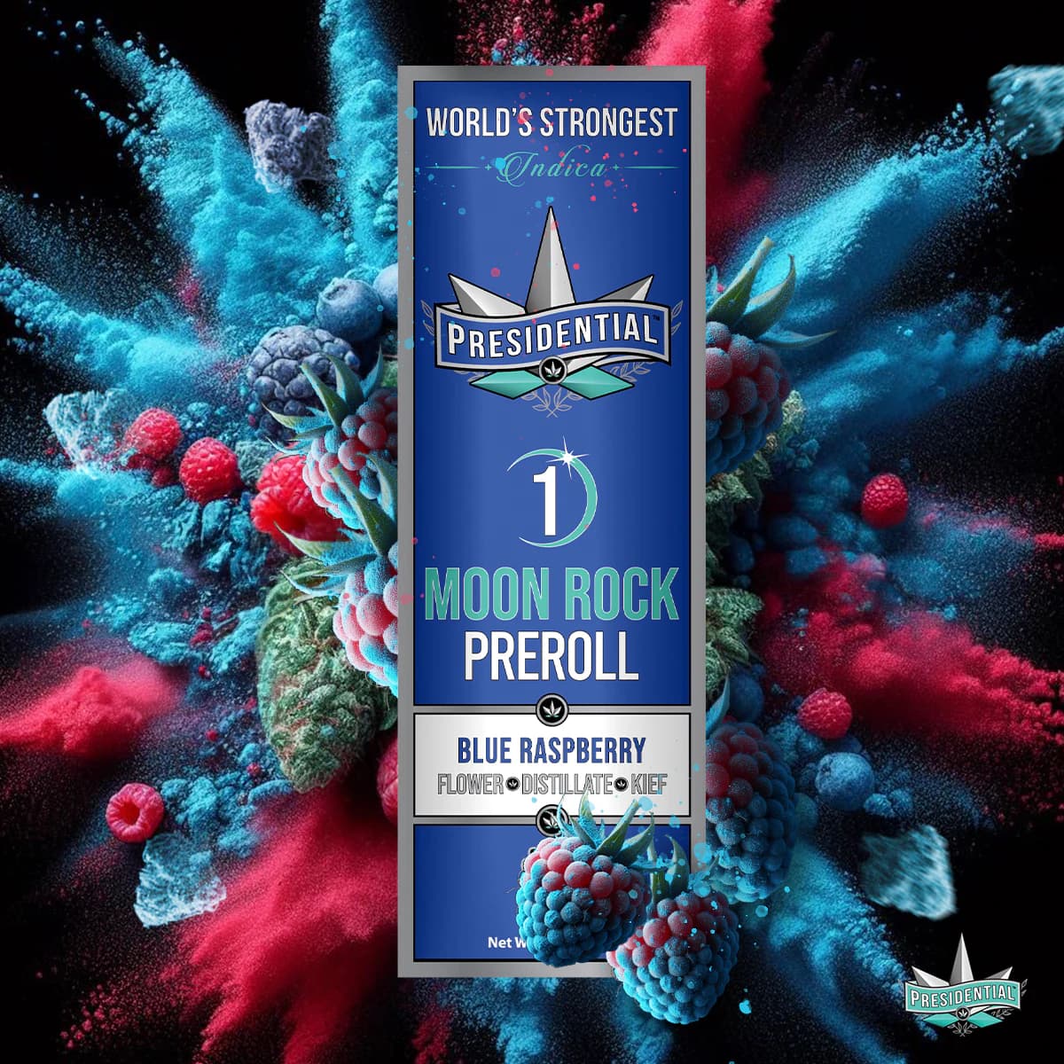 Presidential Blue Raspberry 1g Moon Rock pre-roll product