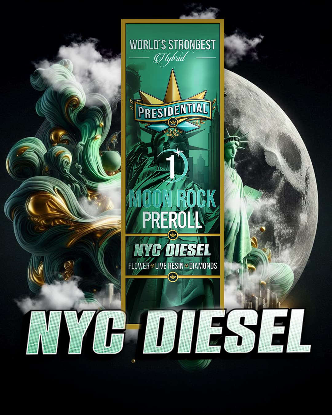 Presidential NYC Diesel 1g Moon Rock pre-roll product