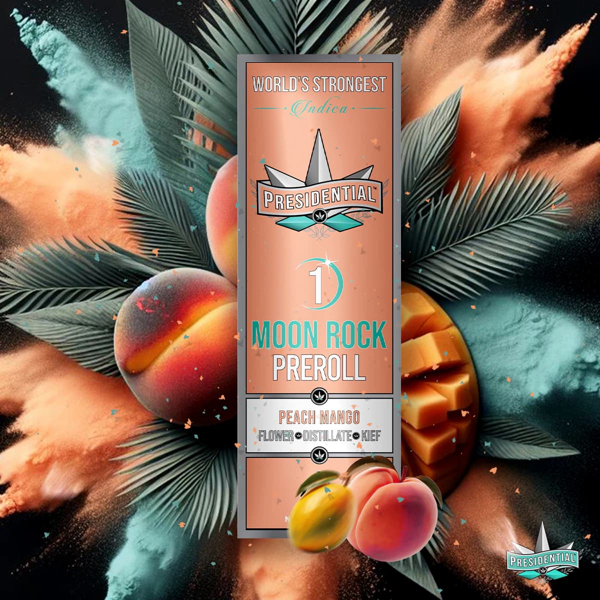 Presidential Peach Mango 1g Moon Rock pre-roll product