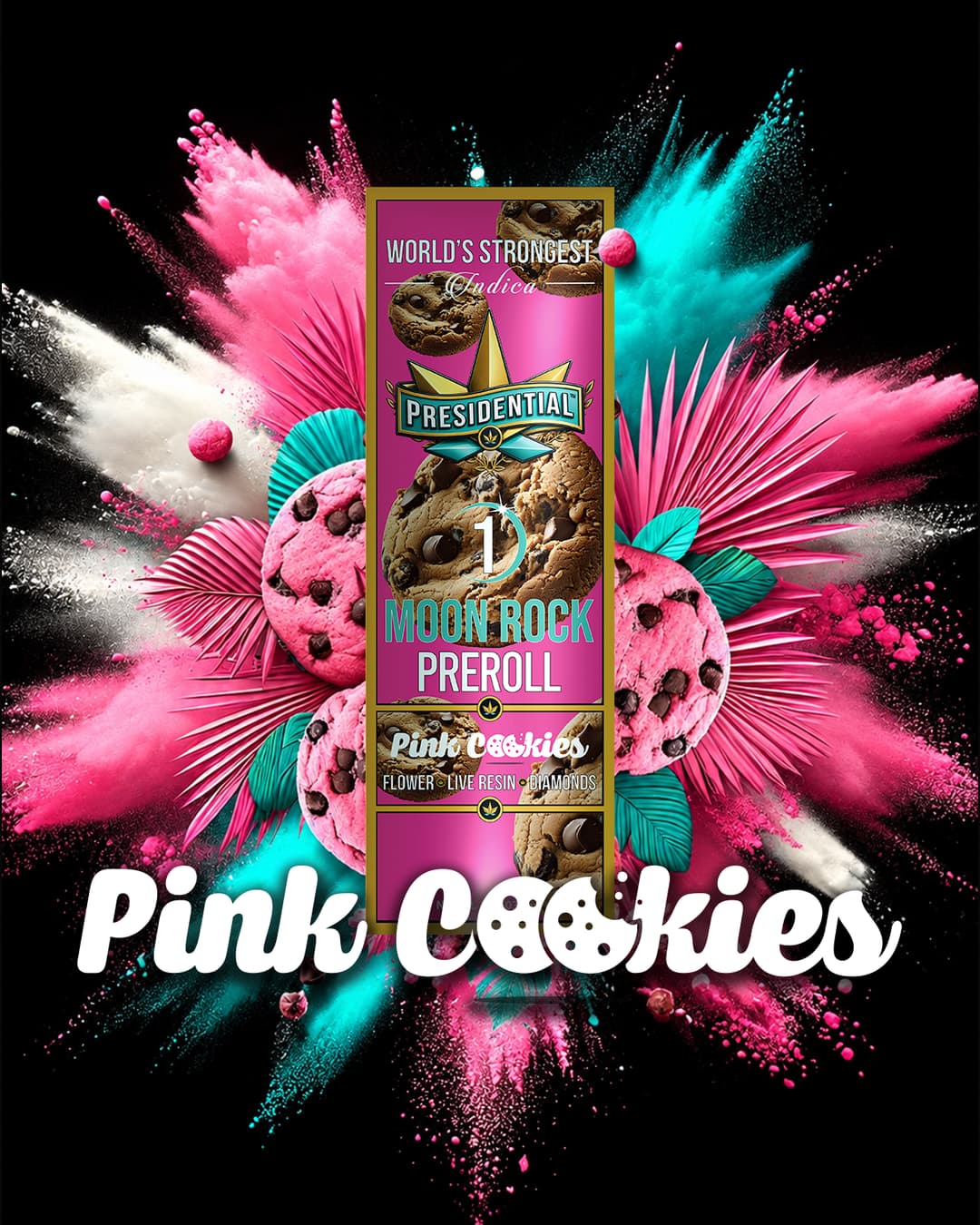 Presidential Pink Cookies 1g Moon Rock pre-roll product