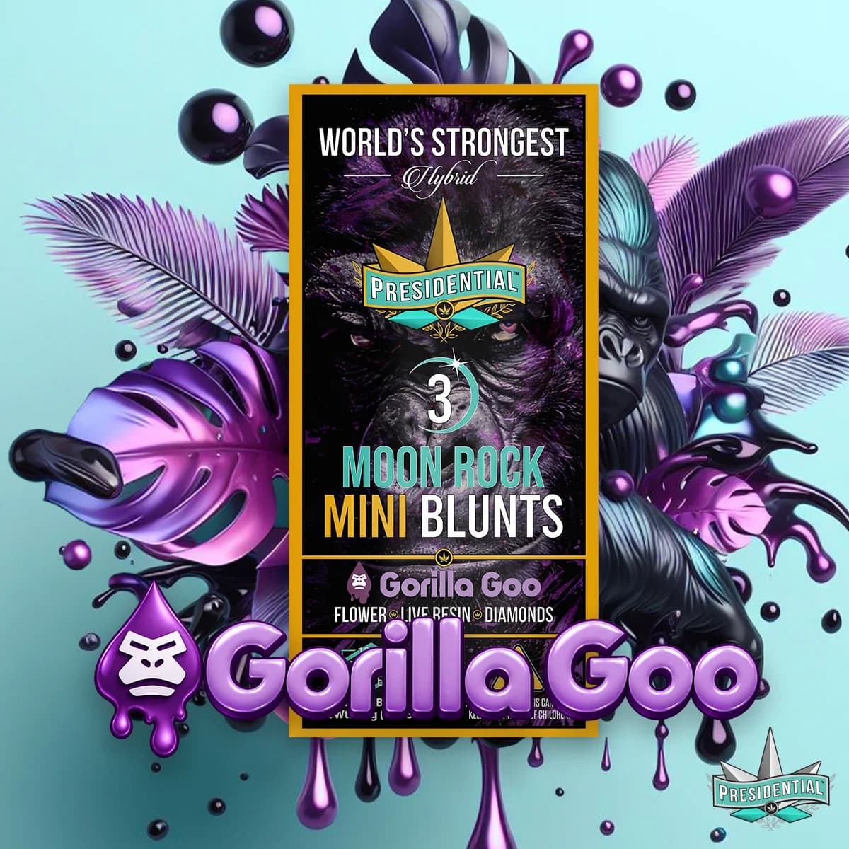 Gorilla Goo Moon Rock Mini Blunt artwork by Presidential