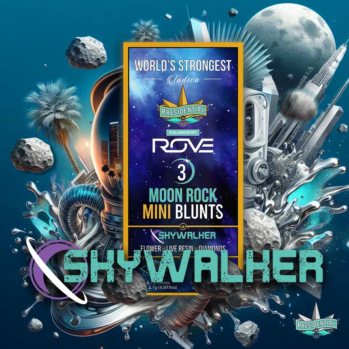 Skywalker Moon Rock Mini Blunt artwork by Presidential