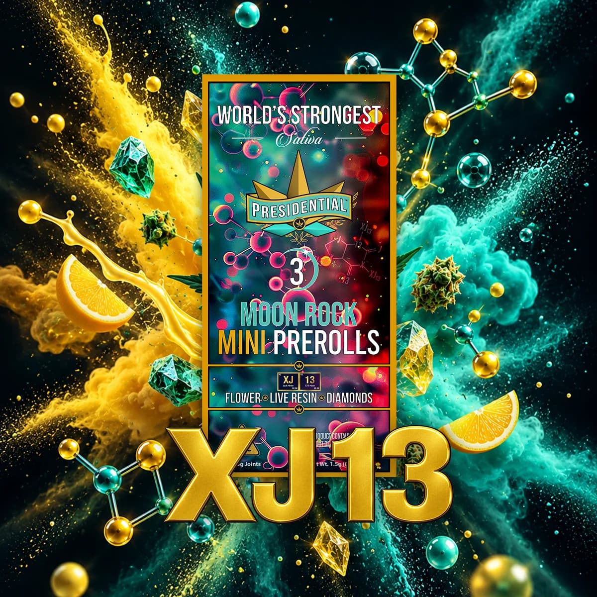 XJ13 Moon Rock Mini Pre-roll artwork by Presidential