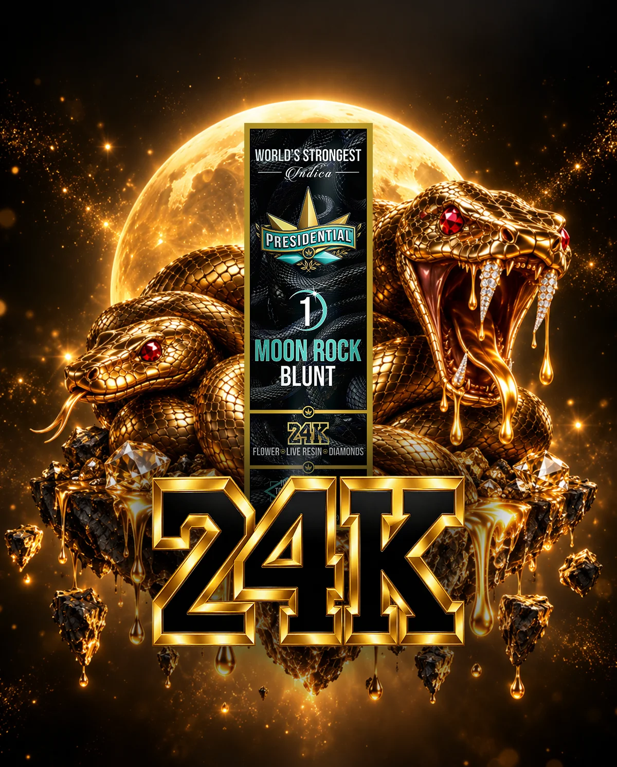 24K Moon Rock Blunt artwork by Presidential