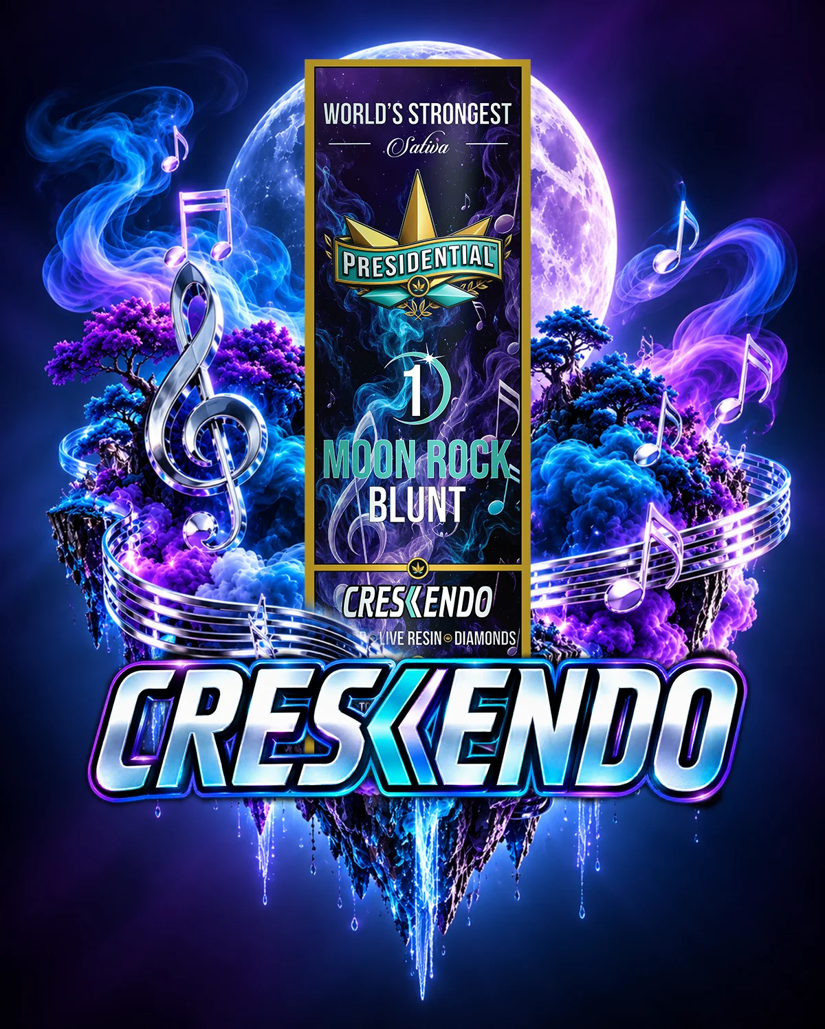 Crescendo Moon Rock Blunt artwork by Presidential