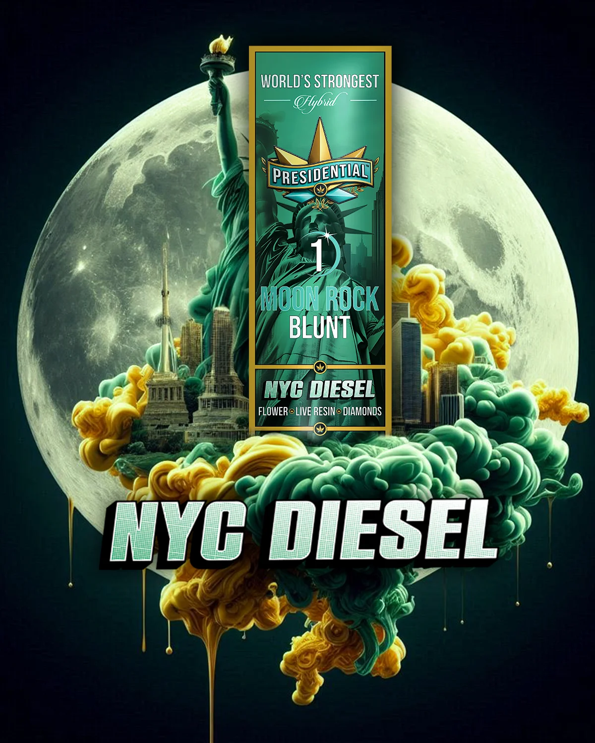 NYC Diesel Moon Rock Blunt artwork by Presidential