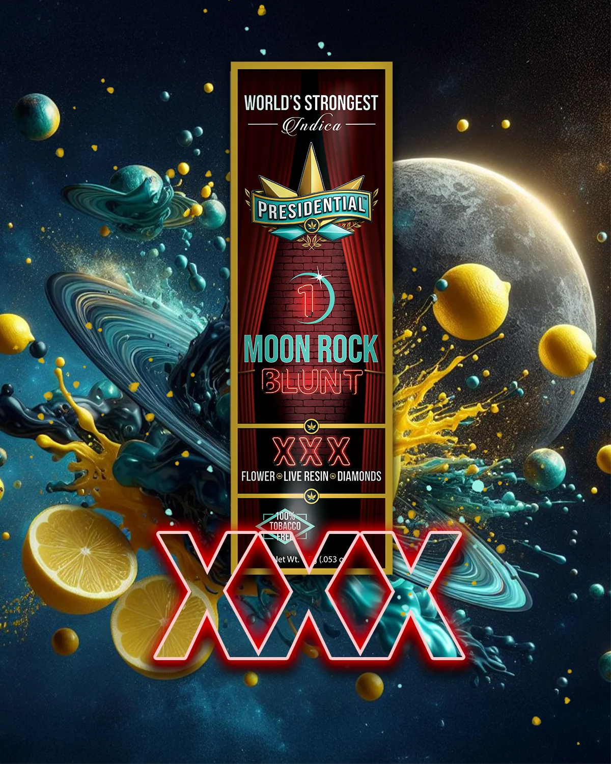 XXX Moon Rock Blunt artwork by Presidential