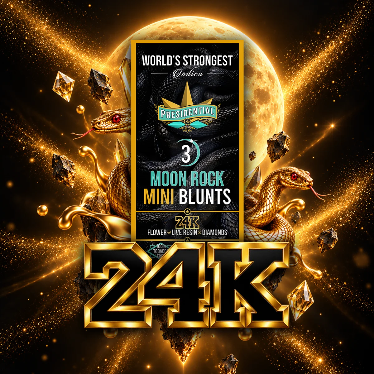 24K Moon Rock Mini Blunt artwork by Presidential