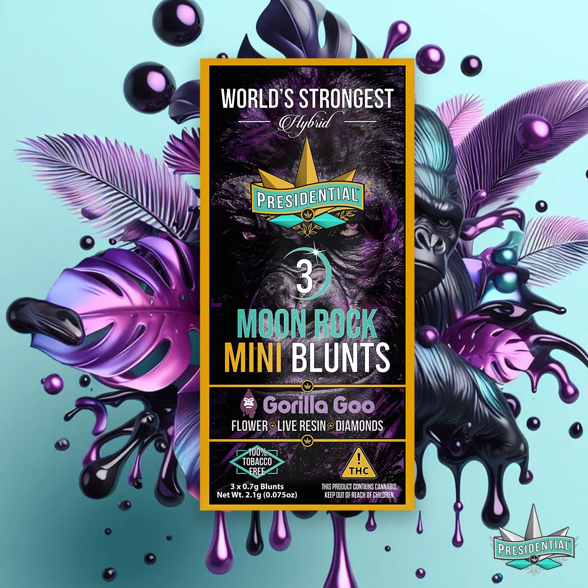 Gorilla Goo Moon Rock Mini Blunt artwork by Presidential