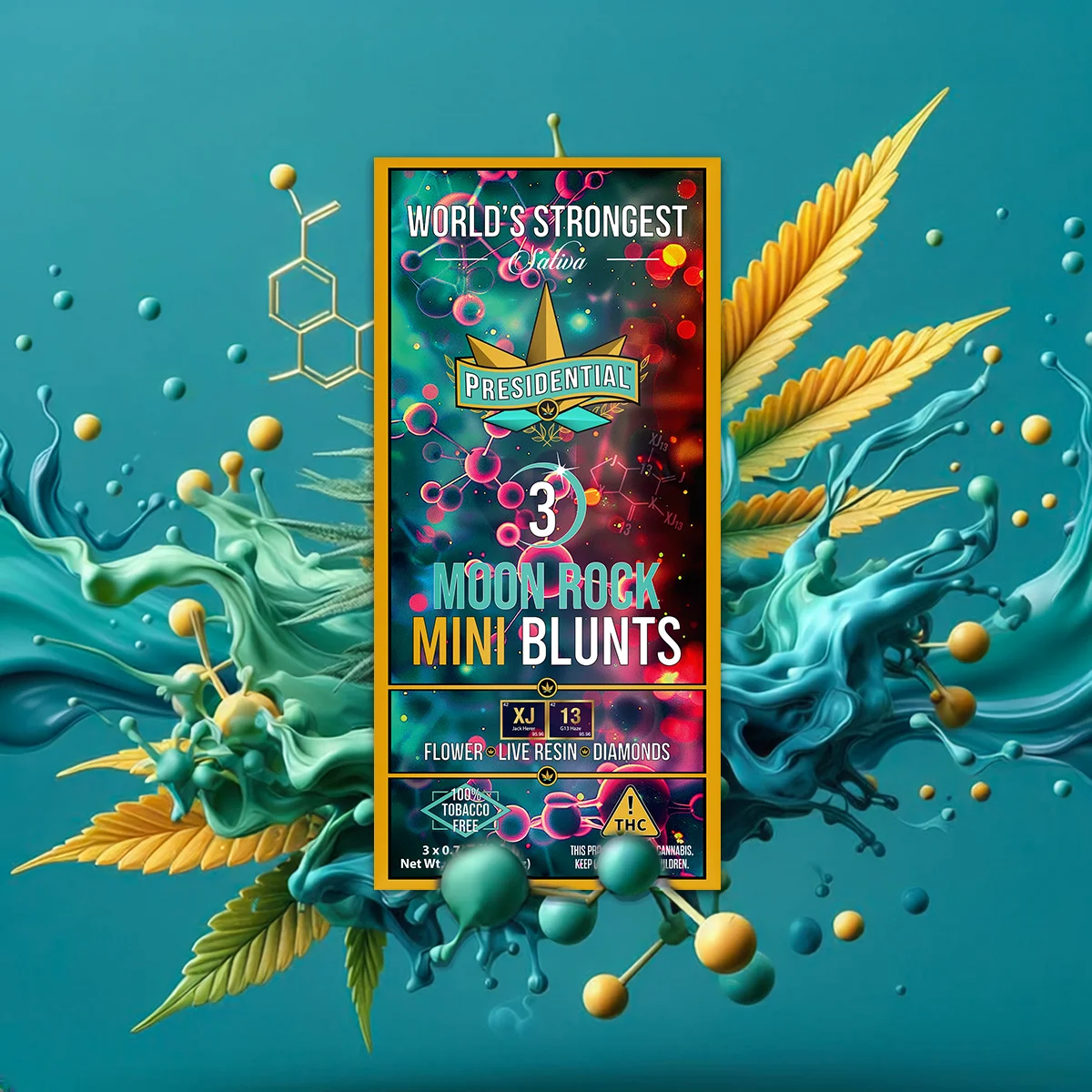 XJ13 Moon Rock Mini Blunt artwork by Presidential