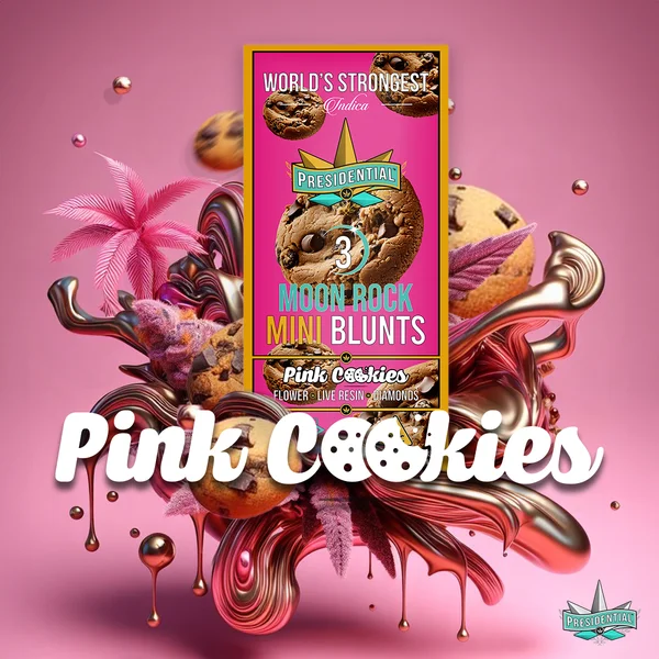 Pink Cookies Moon Rock Mini Blunt artwork by Presidential