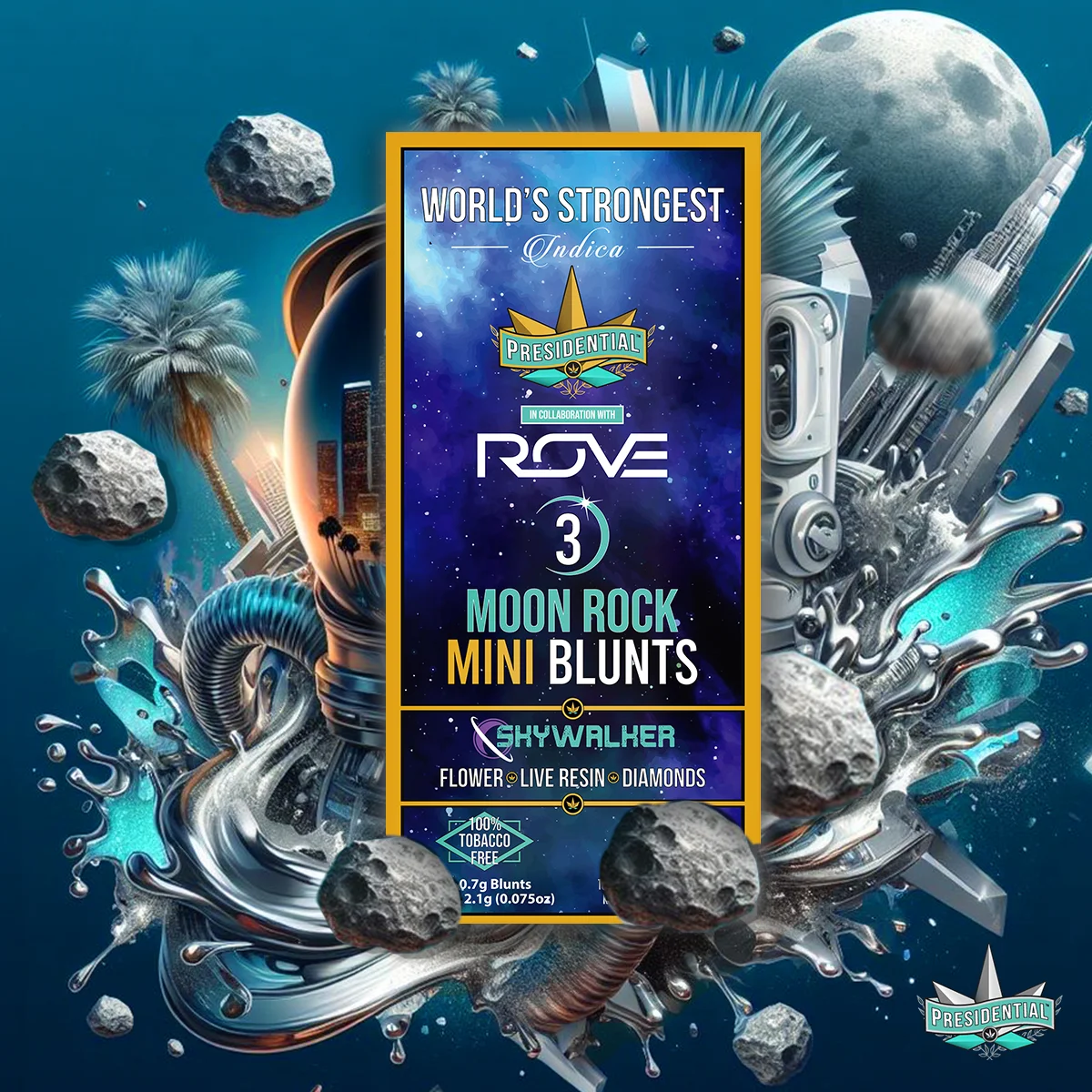 Skywalker Moon Rock Mini Blunt artwork by Presidential