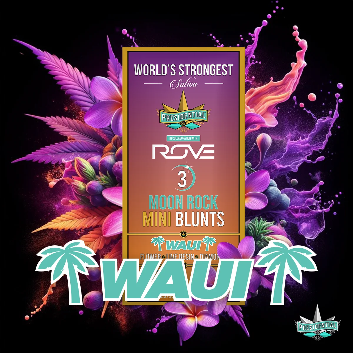 Waui Moon Rock Mini Blunt artwork by Presidential