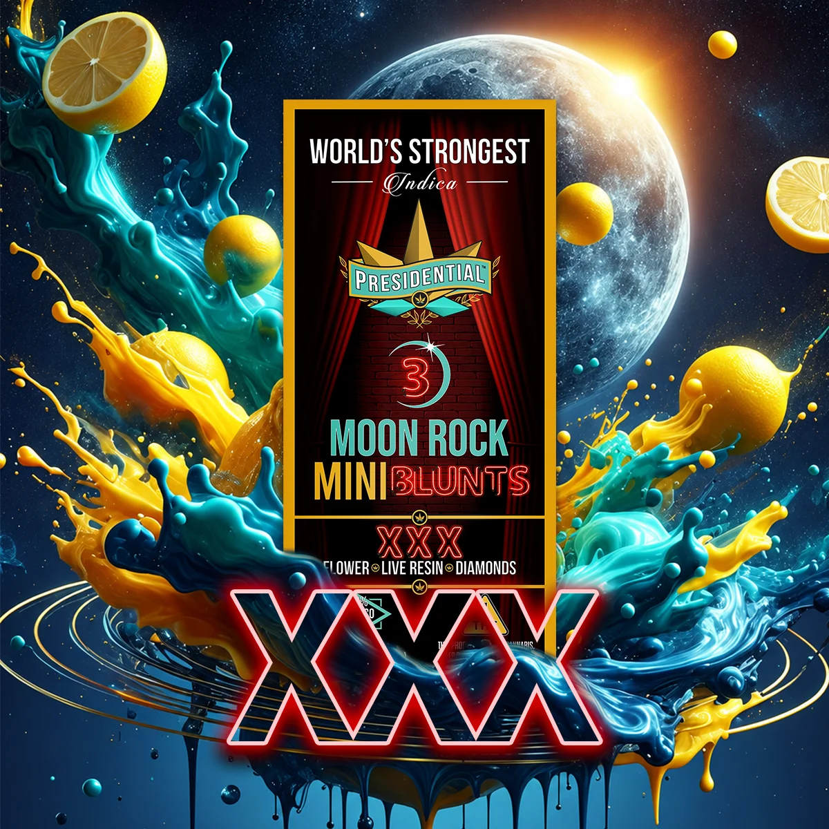 XXX Moon Rock Mini Blunt artwork by Presidential
