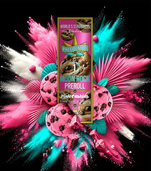 Pink Cookies Moon Rock Pre-roll artwork by Presidential