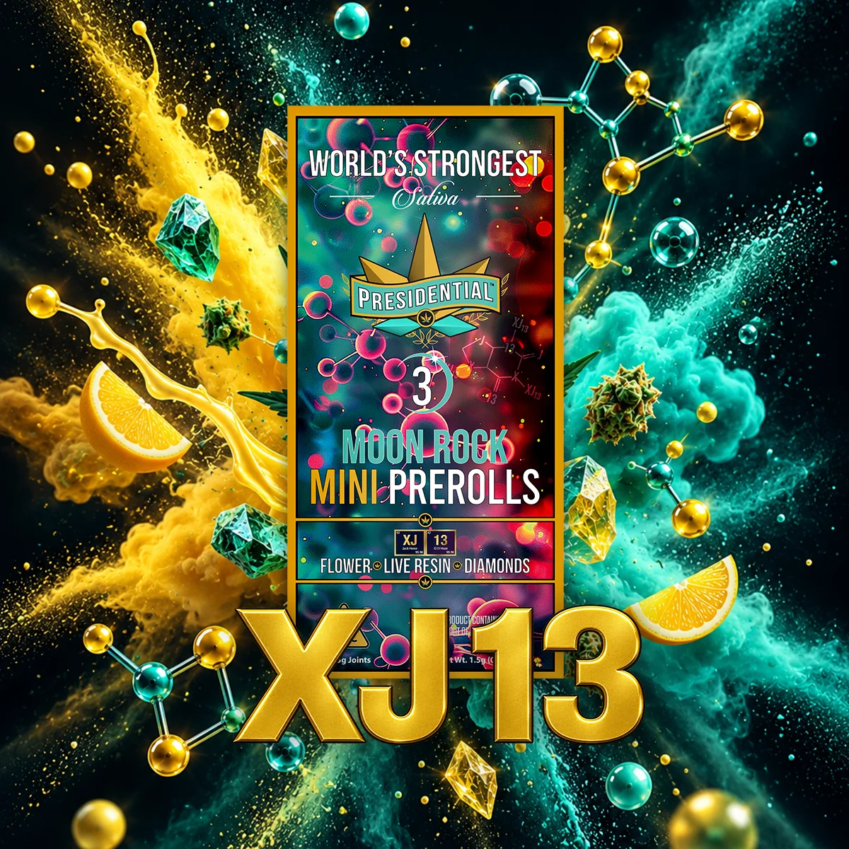 XJ13 Moon Rock Mini Pre-roll artwork by Presidential