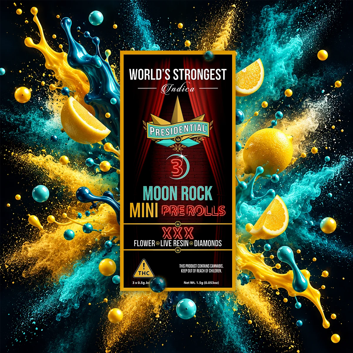 XXX Moon Rock Mini Pre-roll artwork by Presidential