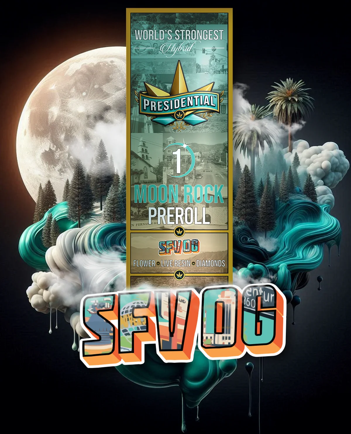 SFV OG Moon Rock Pre-roll artwork by Presidential