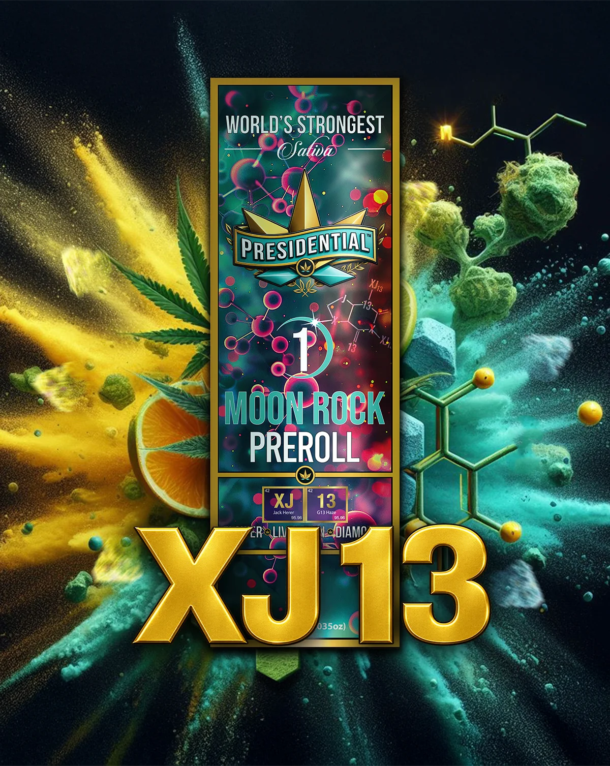 XJ13 Moon Rock Pre-roll artwork by Presidential